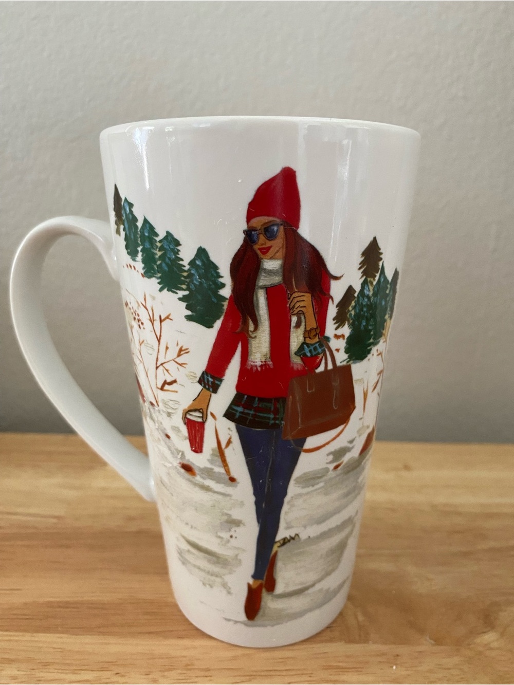 Rongrong White Ceramic Mug with Red Polka Dots